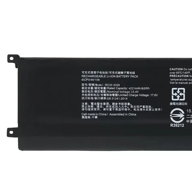 Imagem -02 - Bateria Portátil para Razer Blade 15 2023 Rz09-0328 Rz09-03305x Rz09-0330x 15.4v 4221mah 15.4v 65wh Novo Jc-rc300328