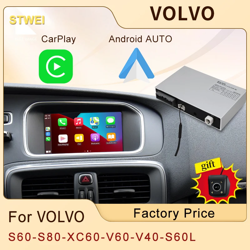 Wireless Apple CarPlay For VOLVO 7‘’ S60 S80 XC60 V60 V40 S60L 2011-2019 Car Play Android Auto Box Mirror Front View Rear Camera