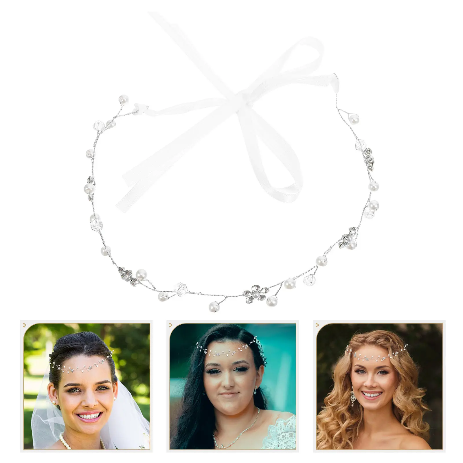 

Серебряная повязка для волос с кристаллами и жемчугом в виде цветка сливы, украшение для свадебных причесок для женщин и девушек, для вечеринок, пляжных мероприятий, фотосессий