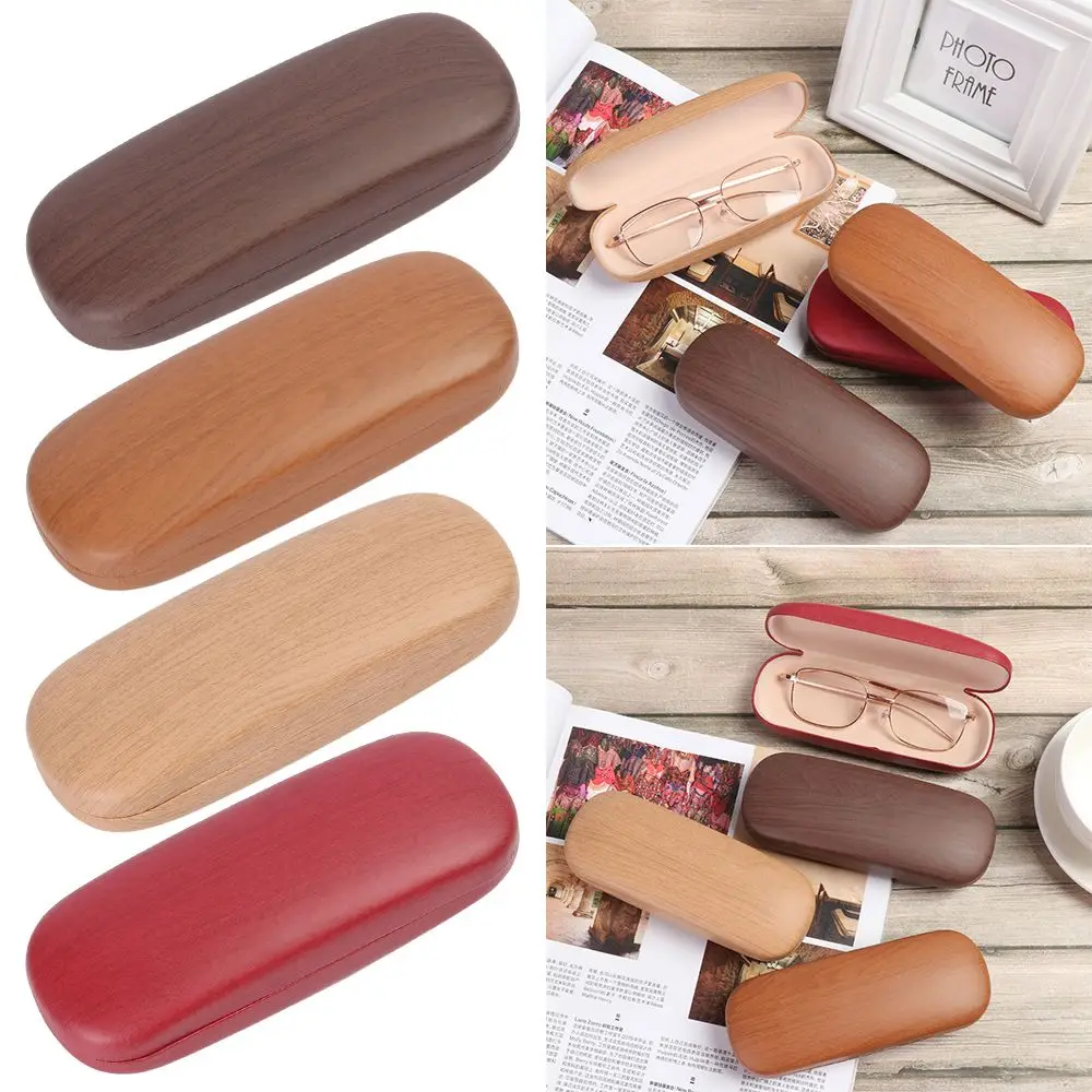 Hard Shell Wood Grain Glasses Box Men Women Myopia Glasses Case Eyewear Protector Reading Eyewear Case With Velvet Lining - view 4
