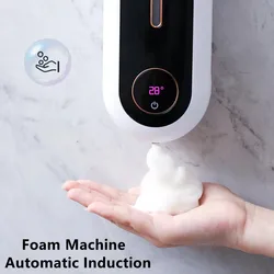 450ML Household Smart Soap Dispenser Wall-Mounted Foaming Disinfection Infrared Touch-Free Hand Washing Bathroom Accessories