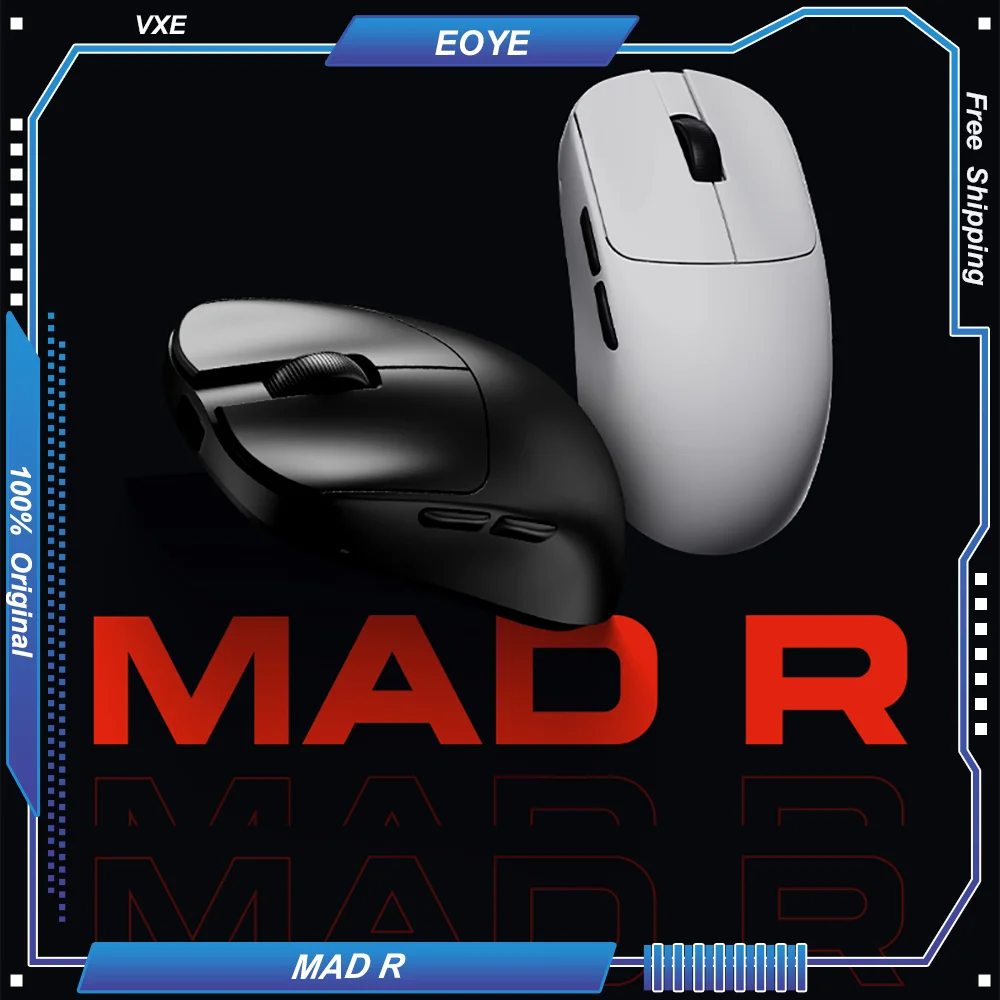 

VXE MAD R Series Ultra Lightweight Wireless Mouse PAW3395/3950 36/42g 1K/8K Nordic Ergonomic Dual Mode Gaming Black Myth Wukong