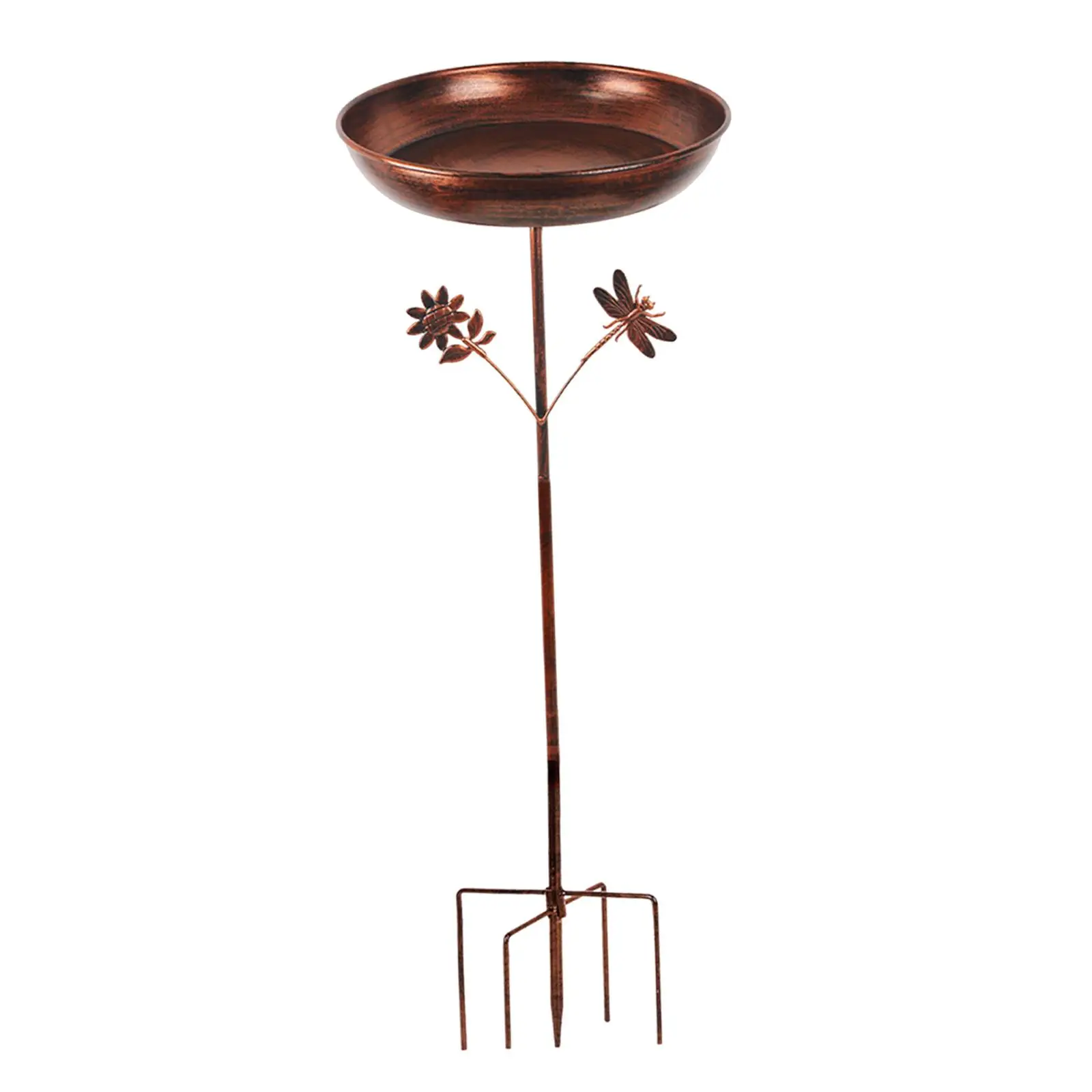 Outdoor Bird Bath Modern 5 Prongs Base Stake for Outside Courtyard Patio