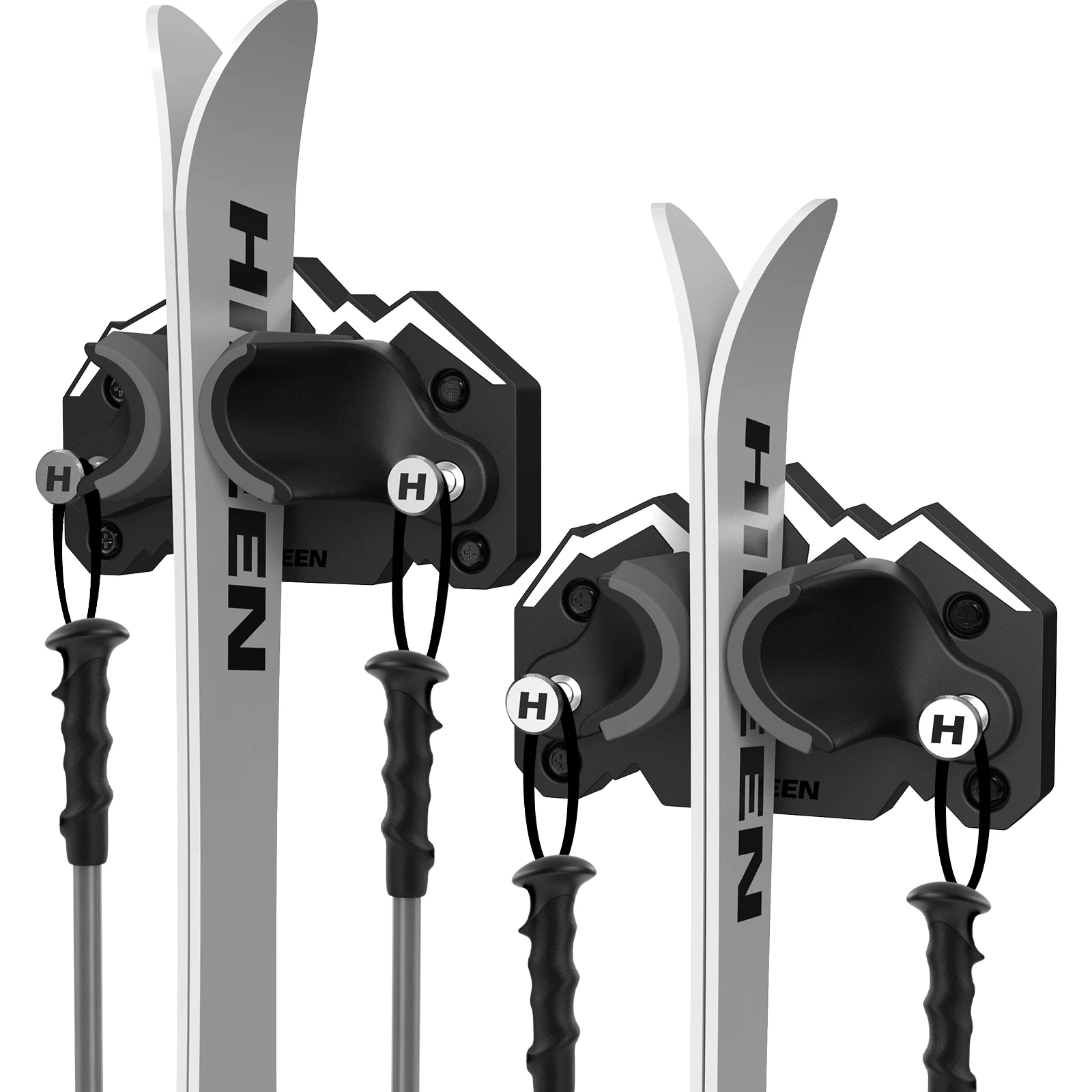 

Hikeen Ski & Snowboard Wall Mount Fits Any Ski or Snowboard Ski Wall Rack Non-Slip Storage for Garage Organization Winter Gear