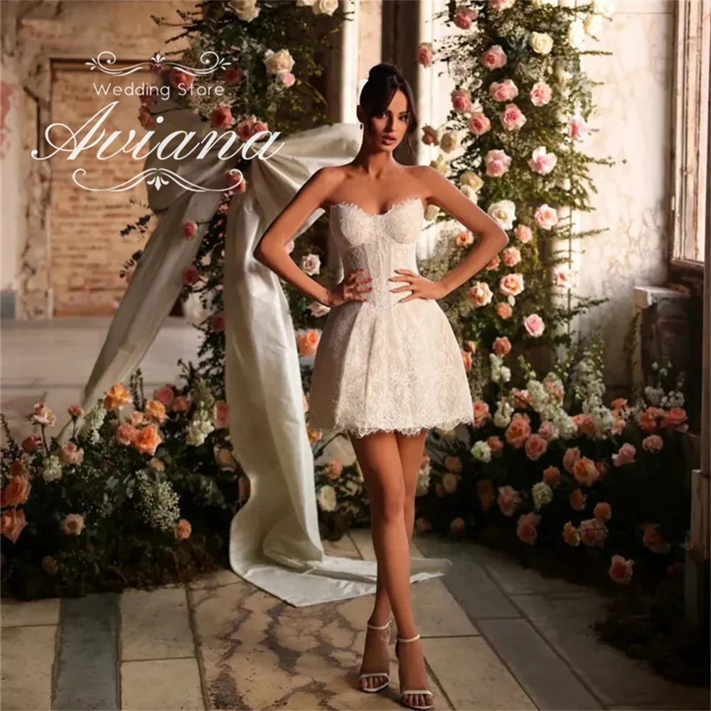 

Aviana Customized Wedding Dress Bridal Gown Lace Fabric Sweetheart Neckline Sleeveless Short Length Elegant Charming Unique 2025