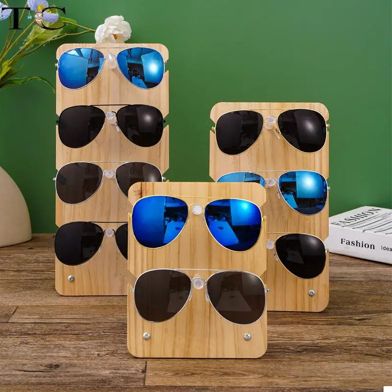 Bamboo and Wood Glasses Display Rack High-Grade Acrylic Multi-Layer Sunglasses Storage Rack Home Glasses Storage Display Rack