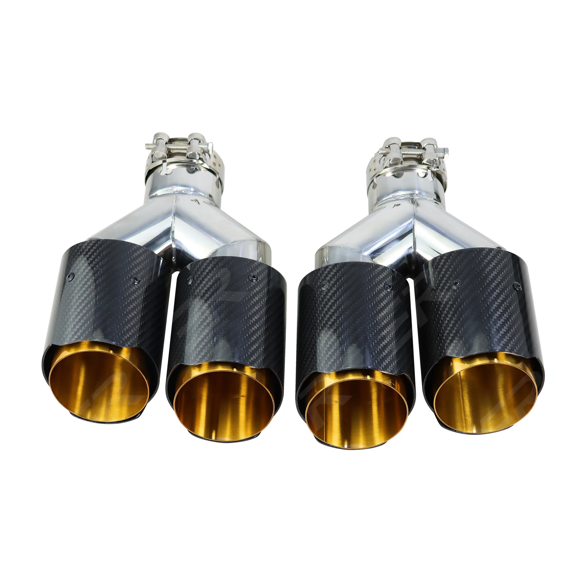 1 Piece Y Shape 89mm 101mm Outlet Real Carbon Fiber Muffler Tip Car Accessories Exhaust Pipe For Auto Modified Cars Decoration