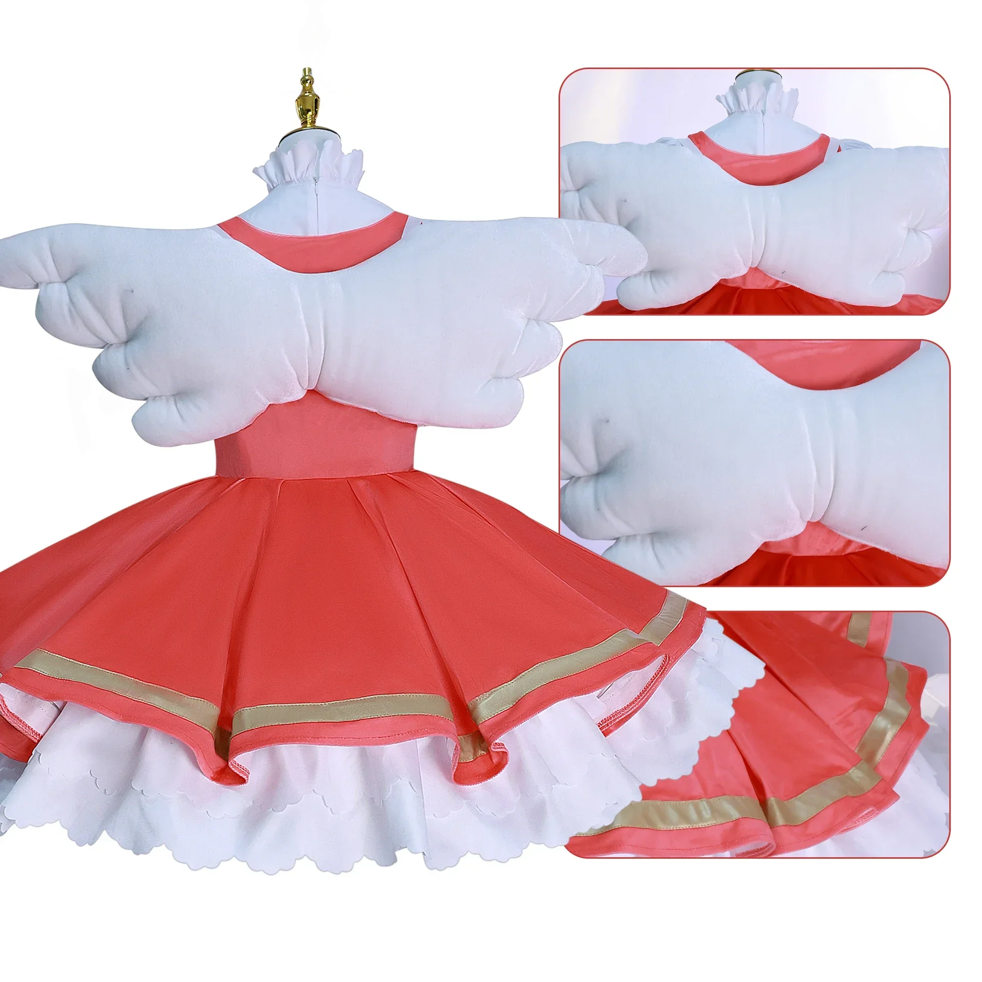 Anime Cardcaptor Sakura Card Captor Cosplay Kinomoto Sakura Cosplay Costume Wig Pink Lolita Dress Halloween Fancy Cos Party Suit