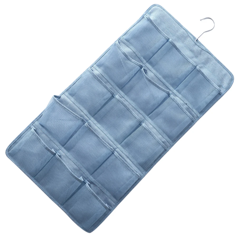 

Underwear Storage Bag Hanging Closet Organizer Foldable Blue Wardrobe Bedroom Dormitory Double Sided Oxford Cloth