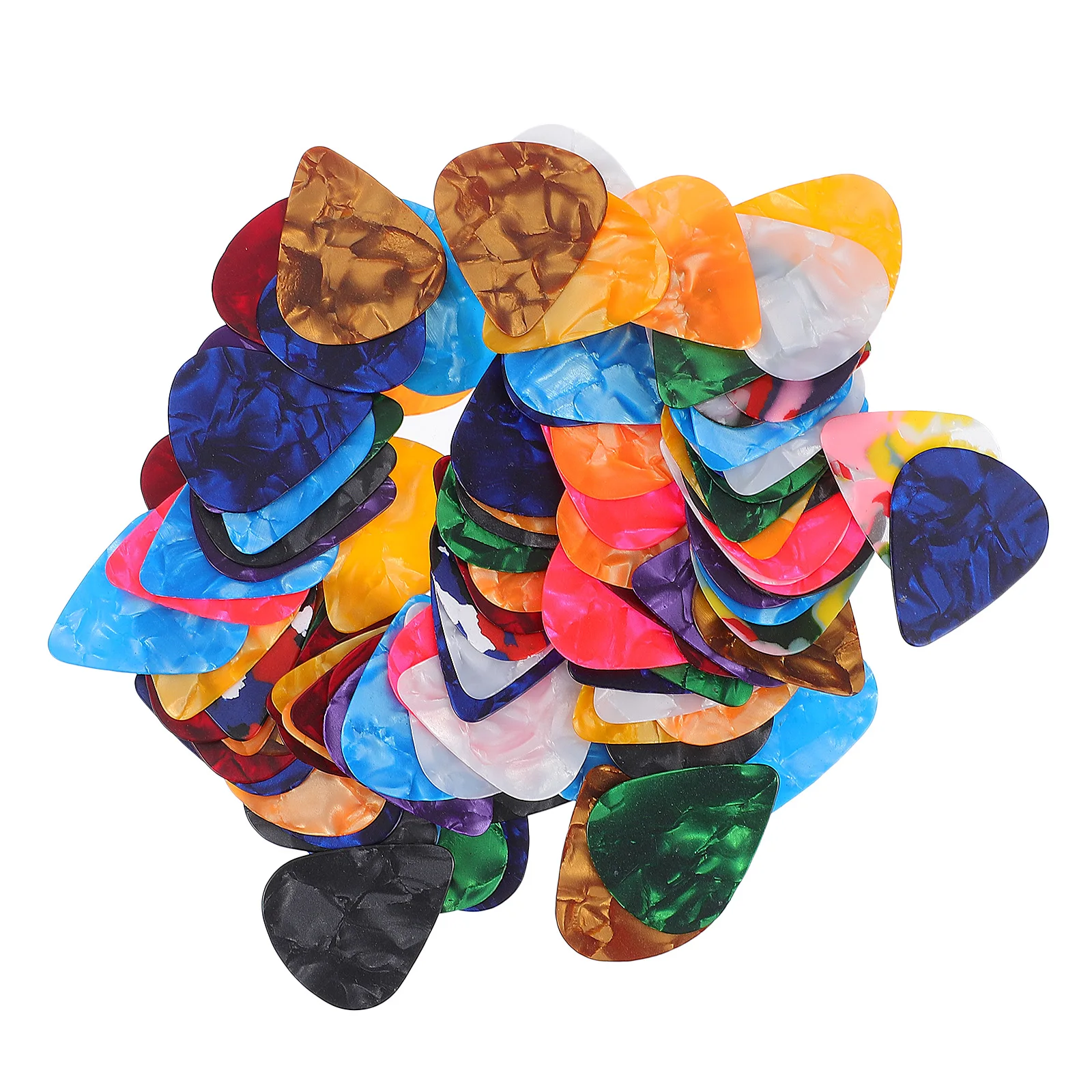 

100 Pcs Guitar Picks Durable Plastic Wide Design Replacement Bass Parts Music Instrument Supply Colorful