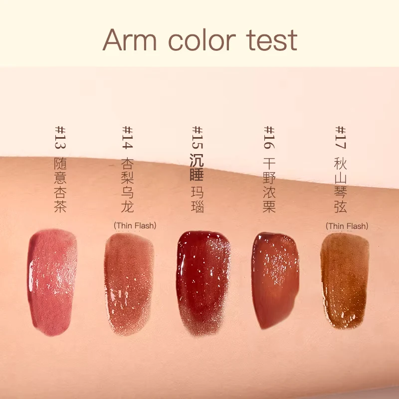 Joocyee ลอยกระจกสีทอง Retro Lip Glaze ลิปสติก Matcha สีเขียวยาวนานล็อคสี Light Moisturizing Glass Lip Glaze