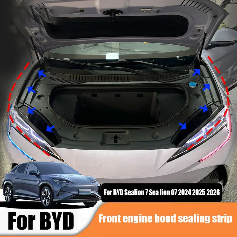 For BYD Sealion 7 Sea lion 07 EV 2024 2025 Rear door upper edge sealing strip interior modification part