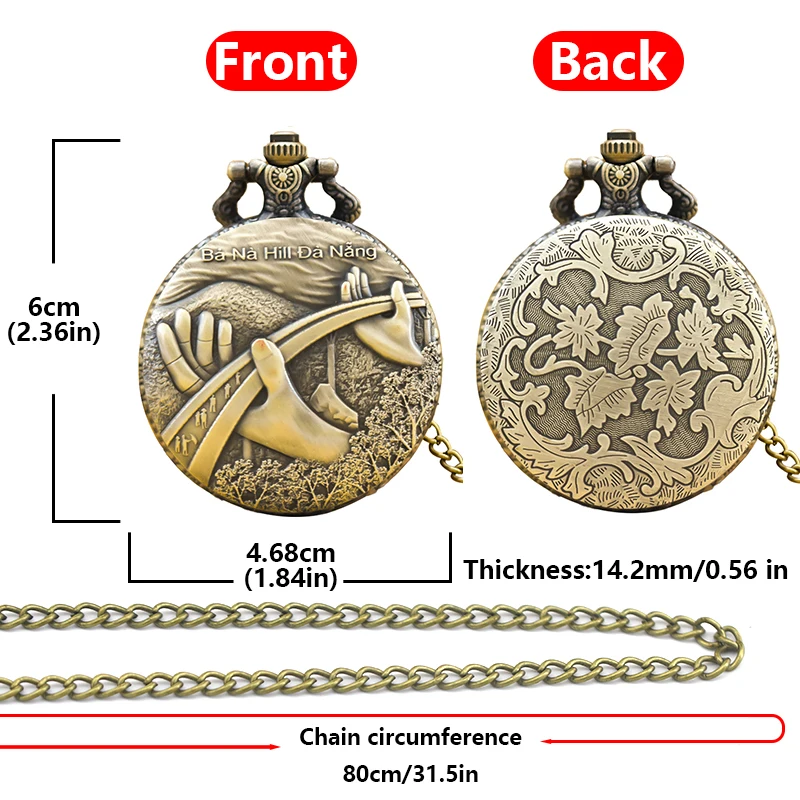 Retro Bronze Steampunk Bana Hill Flip-Top Male And Female Student Gift Quartz Necklace Commemorative Pocket Watch