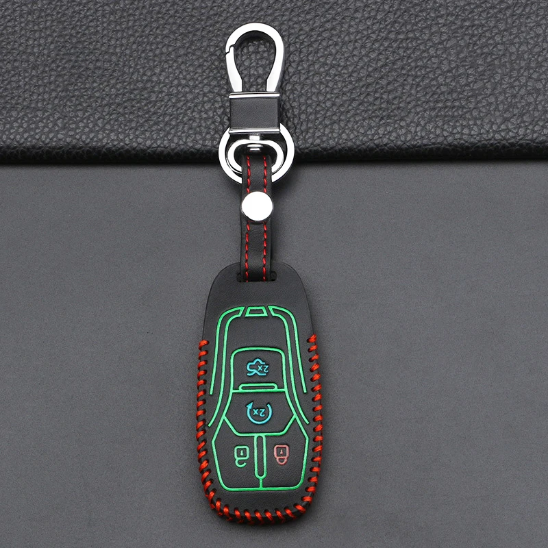 For Ford Mustang F-150 F-450 F-550 Lincoln MKZ Fusion Mondeo Explorer Edge Luminous Remote Car Key Case Fob Cover Protection