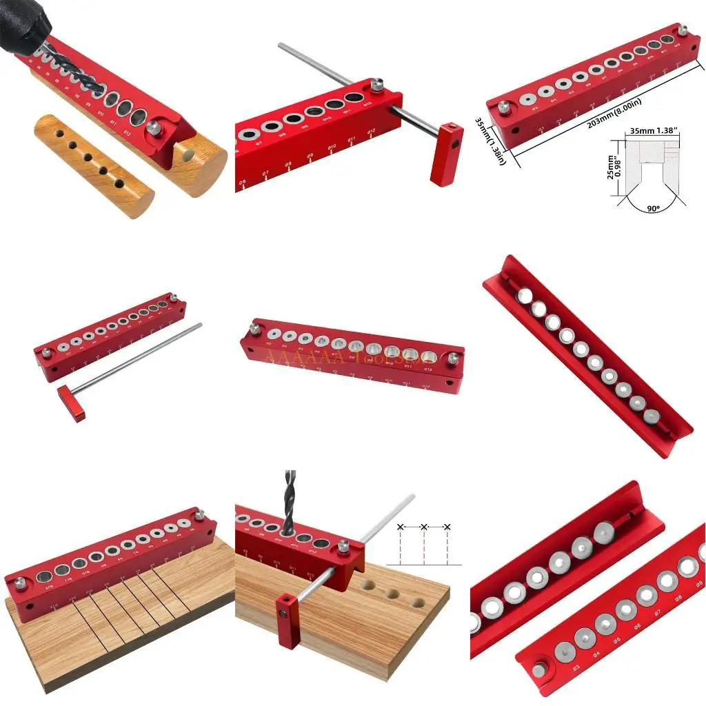 A2BE Multi-tames bolsillo Doweling Jig Punching Hole Locator para carpintería