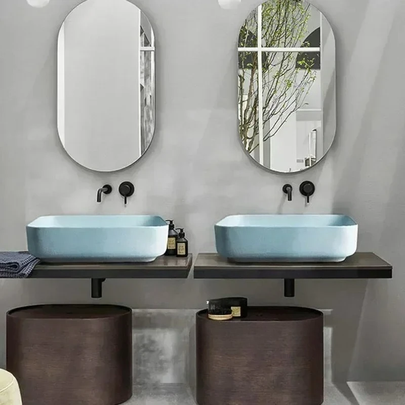 Ceramic Toilet Above Counter Basin Nordic Creative Bathroom Sinks Household Rectangular Washing Sinks Simple Bathroom fixtures M