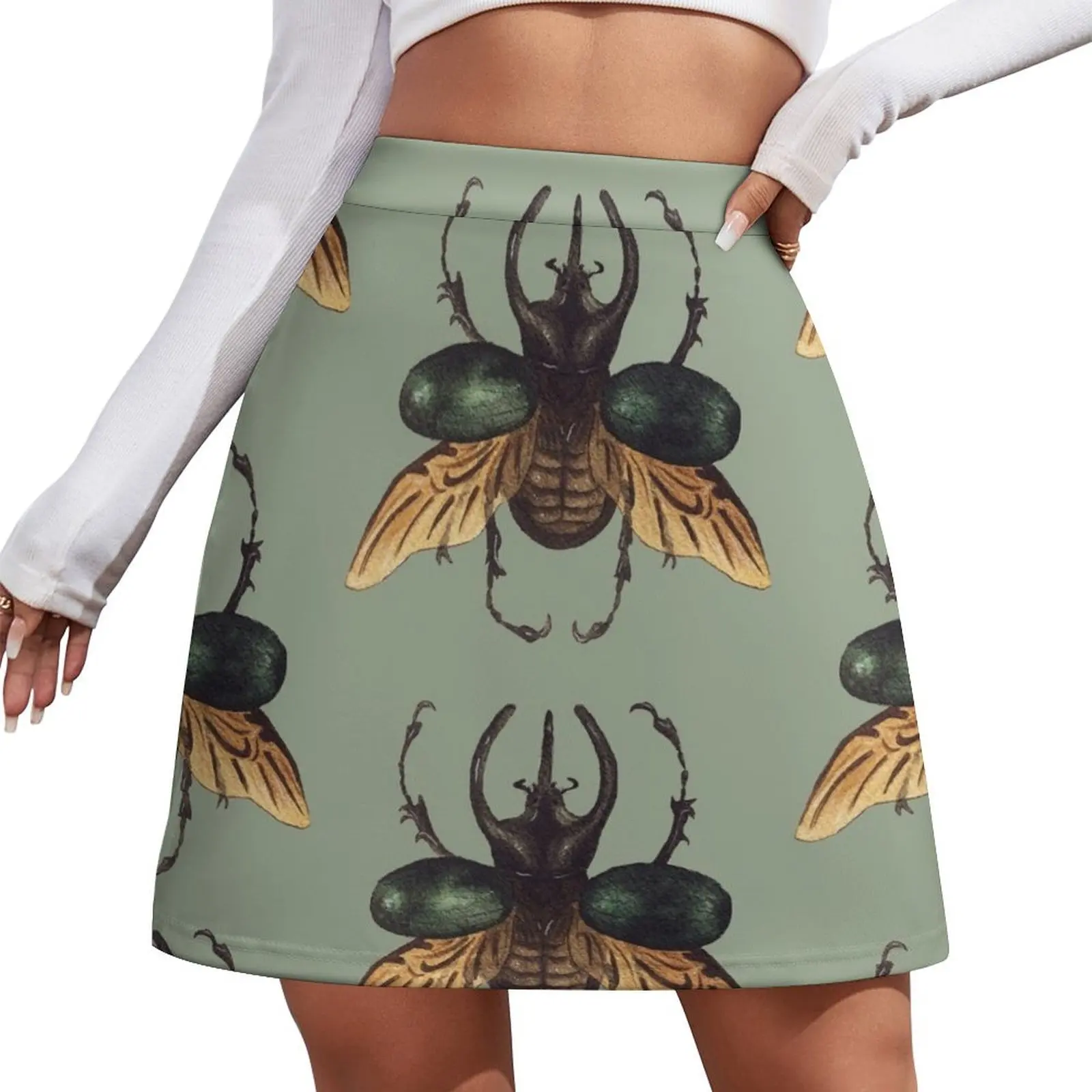 

Chalcosoma Atlas Dynastid beetle watercolor Mini Skirt Women's skirts Clothes for summer summer skirts