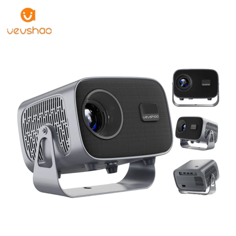 VEVSHAO Low Price Android 11 Projector A12 Auto Focus 350 ANSI Lumens LCD Mini H4 Rotated Projector With Stand