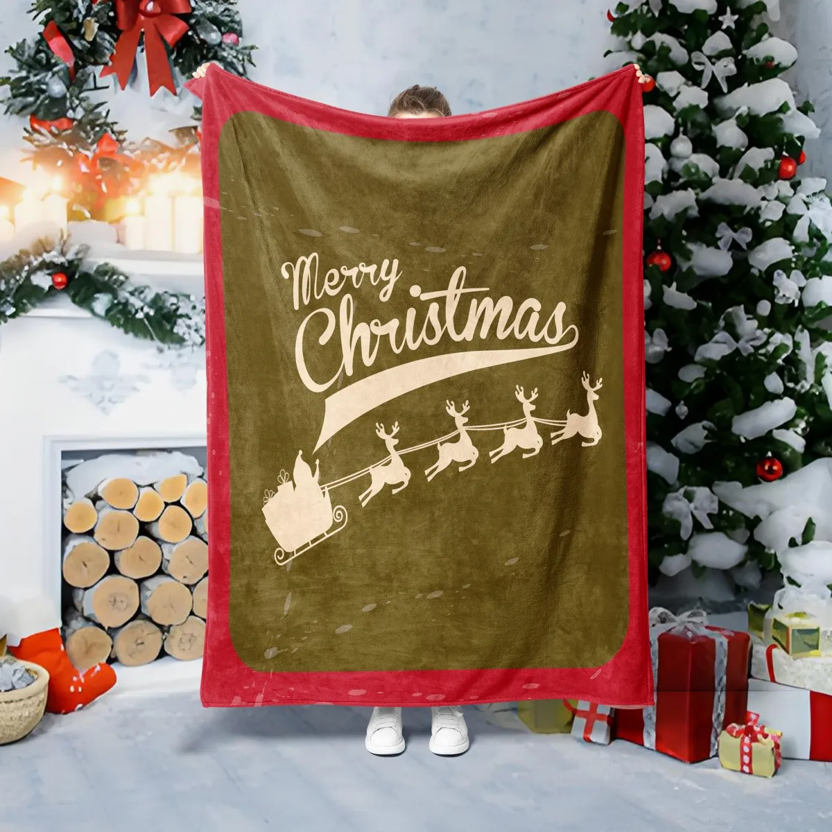 1 قطعة موضوع عيد الميلاد الرنة سانتا كلوز الفانيلا بطانية عيد الميلاد عطلة رمي لينة الدافئة مهرجان ديكور البطانيات هدايا مثالية