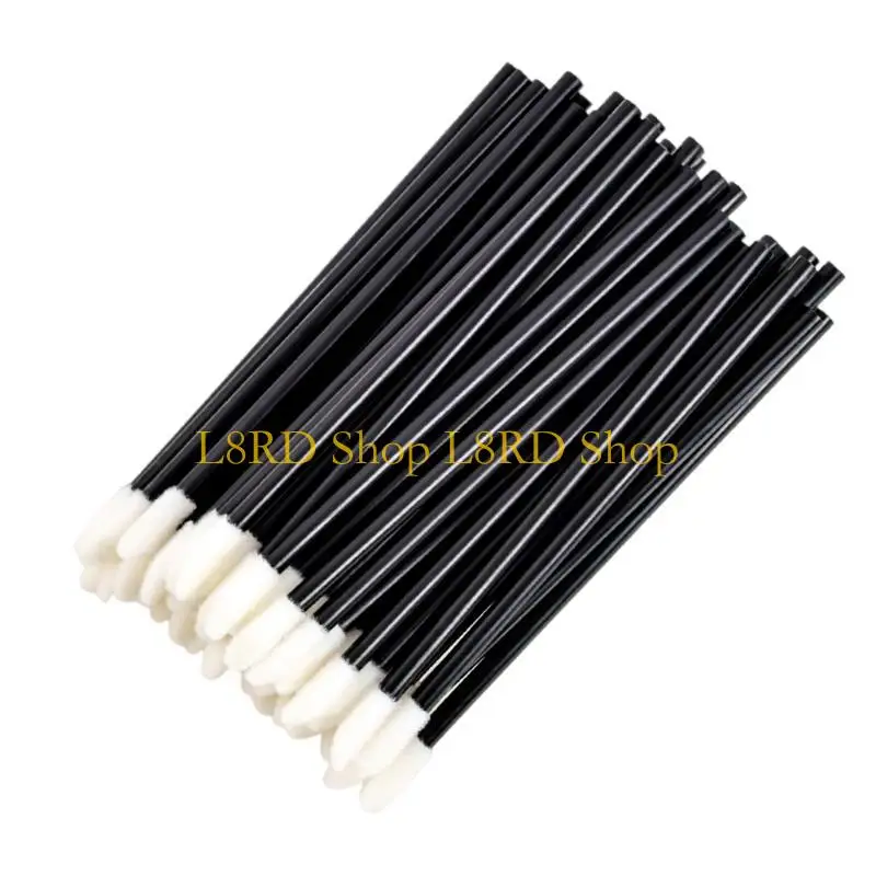 L8RD 50 PCS/セット口紅ブラシ口紅化メイクアップブラシ処分可能なリップブラシ