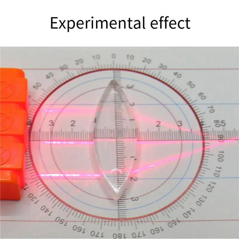 Acrylic Optical Experiment Set Triangular Prism Convex Lens Concave Mirror 16 PCS