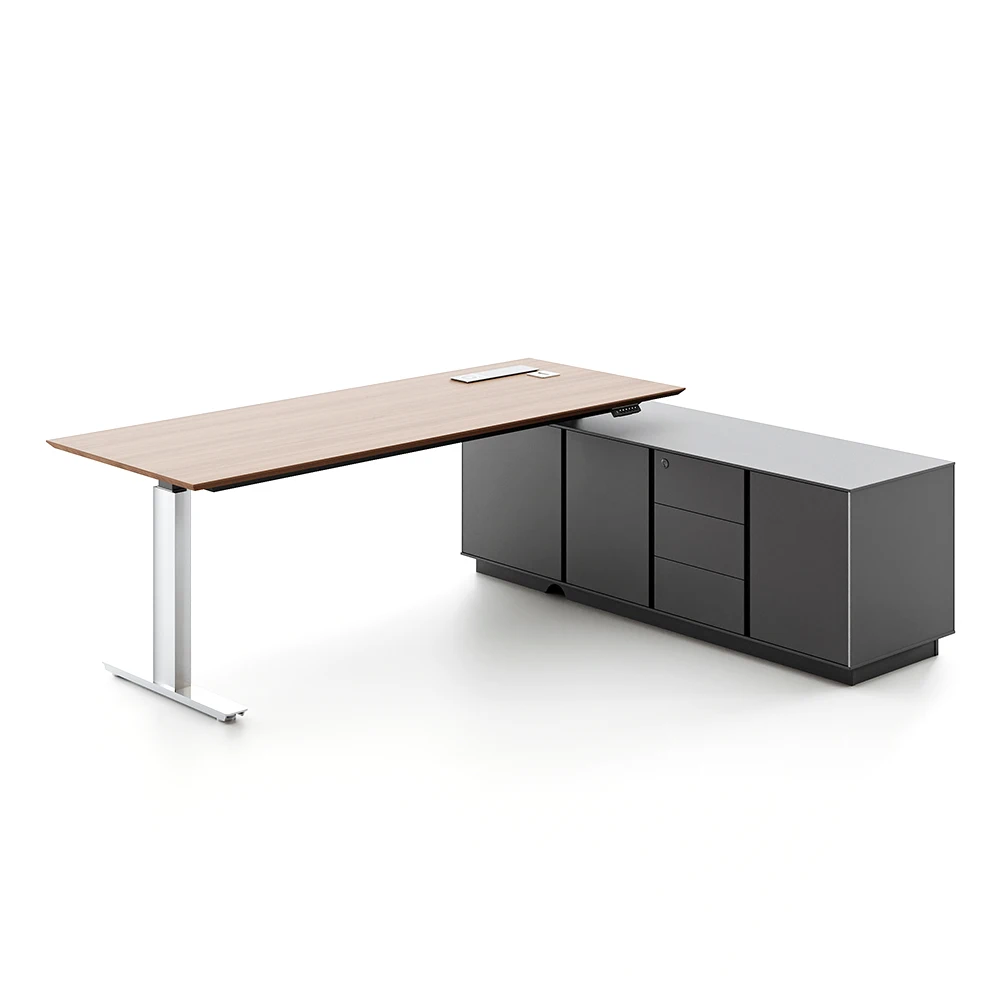 Modern Electric Lifting Height Adjustable Convertible Office Desk Cheap Price Wooden Top Executive Furniture Computer