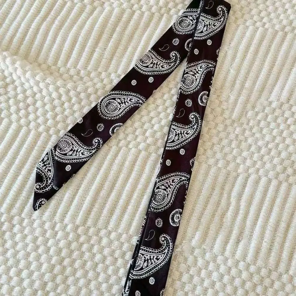 Personality Polyester Striped Waist Belt Long Skinny Decorative Accessory Necktie Scarf Cool Striped Neck Tie Women Men