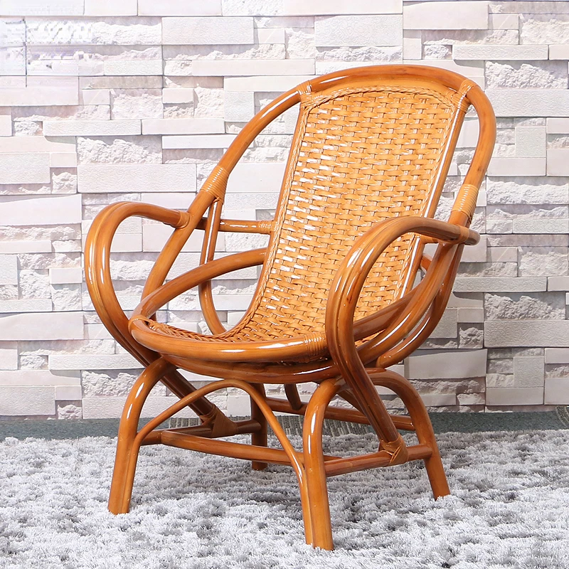 Rattan Chair Three-Piece Real Rattan Woven Balcony Leisure Small Table and Chair Combined Tea Table Single Armchair Rattan Chair