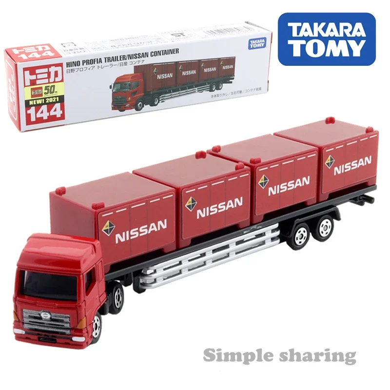 Takara Tomie Tomica No.144 Lange Type Tomica Hino Profia Trailer Nissan Container Auto Hot Pop Kids Speelgoed Motorvoertuig Diecast