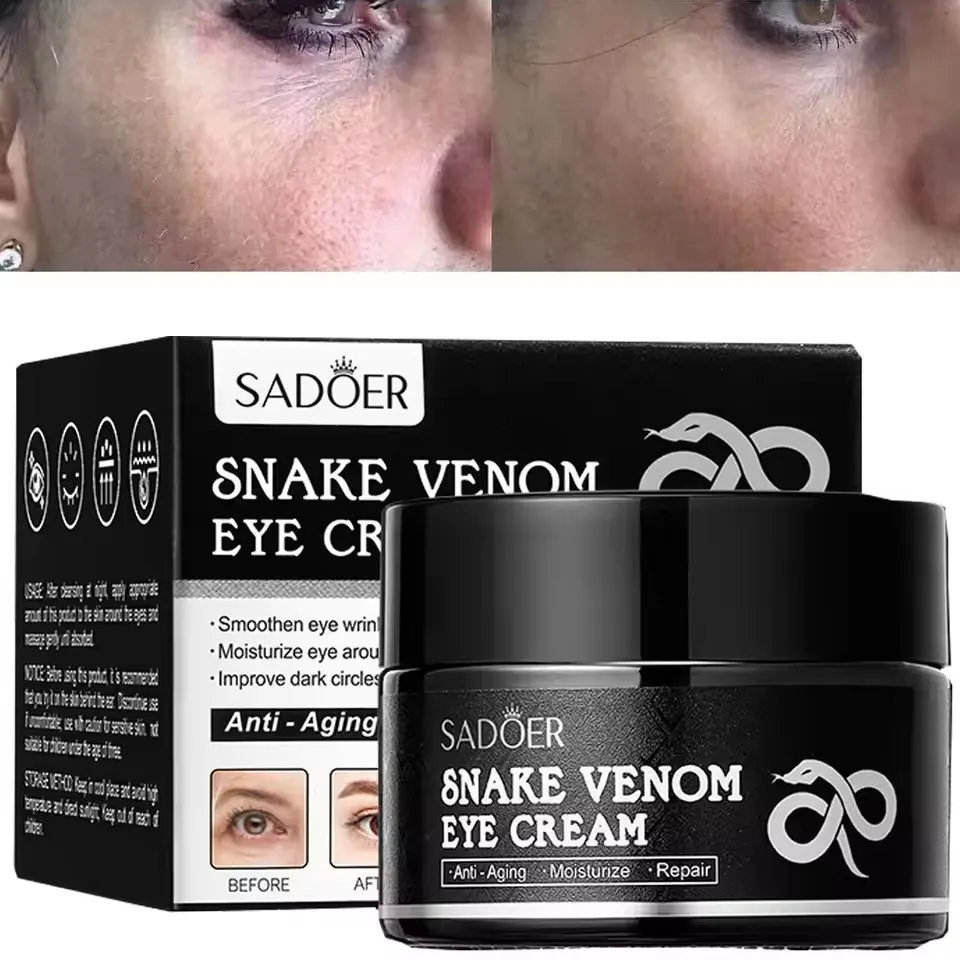 

Snake Venom Peptide Eye Cream Dark Circles Removal Eye Bags Puffiness Anti Aging Wrinkles Firming Smooth Moisturizing Eye Cream