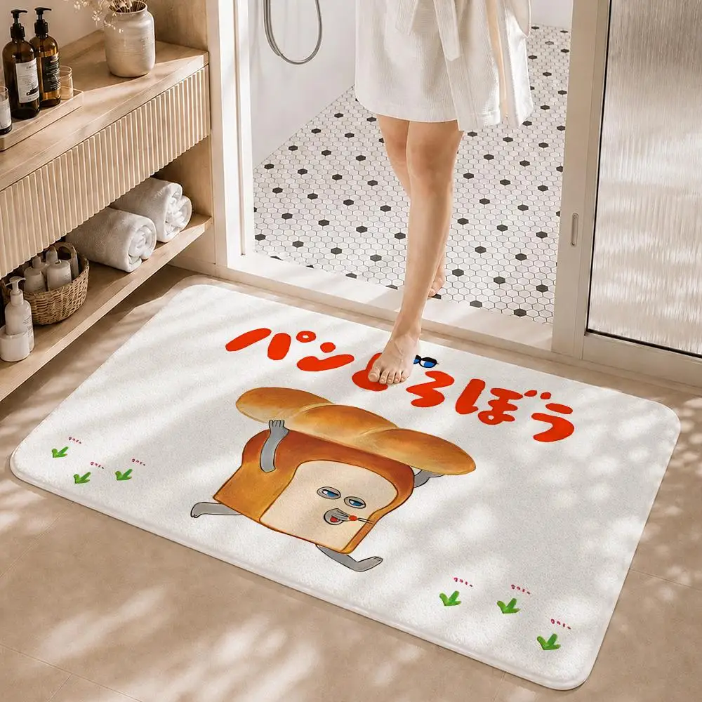 Anime Cute B-Bread thiefs Floor Mat Non-Slip Absorbent Floor Mat Decorative Rug for Home Bathroom Bedroom Entryway