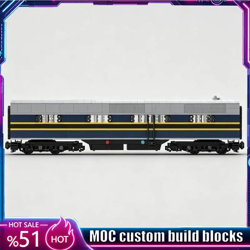 1018PCS Vintage Diesel Train Passenger Car Railway Series MOC Custom Building Blocks DIY Educational Collection Birthday Gifts