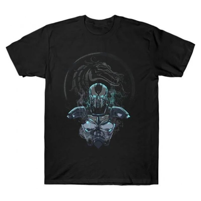 Grey Cyborg 90's Mortal Kombat Gift tee for gamer 100% cotton printed Men's Short Sleeve Graphic T-Shirt All size tops S-6XL