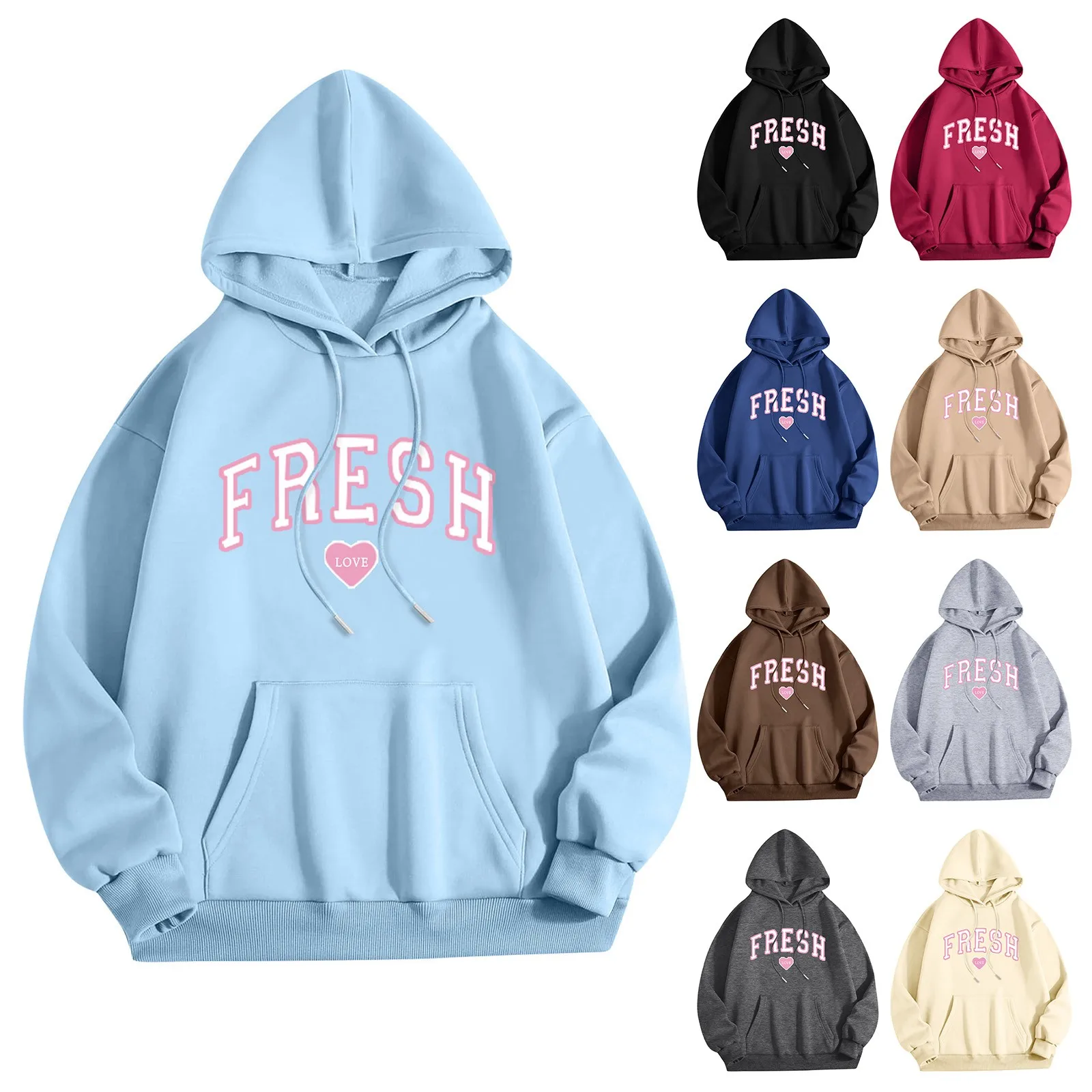 

Толстовка с надписью «Fresh Love» для мужчин и женщин