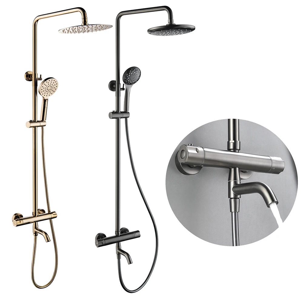 

Высококачественная 10-летняя гарантия, термостатический душевой набор для ванной комнаты, умный смеситель для душа, ванна, дождевая душевая система для гостиницы и домашнего использования