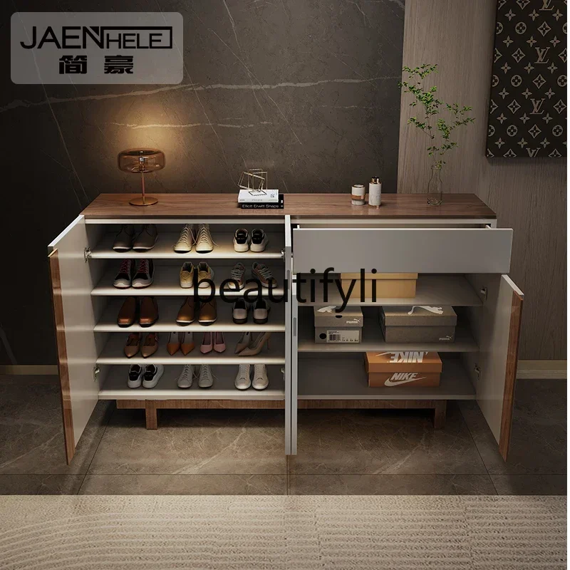 M178 Solid wood light luxury entrance integrated modern simple storage cabinet with bucket entry guest restaurant cabinet