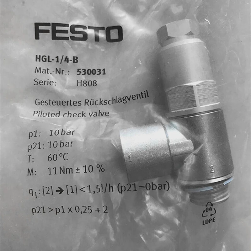 Check Valve HGL-1/4-B 530031 i HGL-1/8-B 530030 – Sprawdzony Rozwiązanie dla Systemów Pneumatycznych FESTO