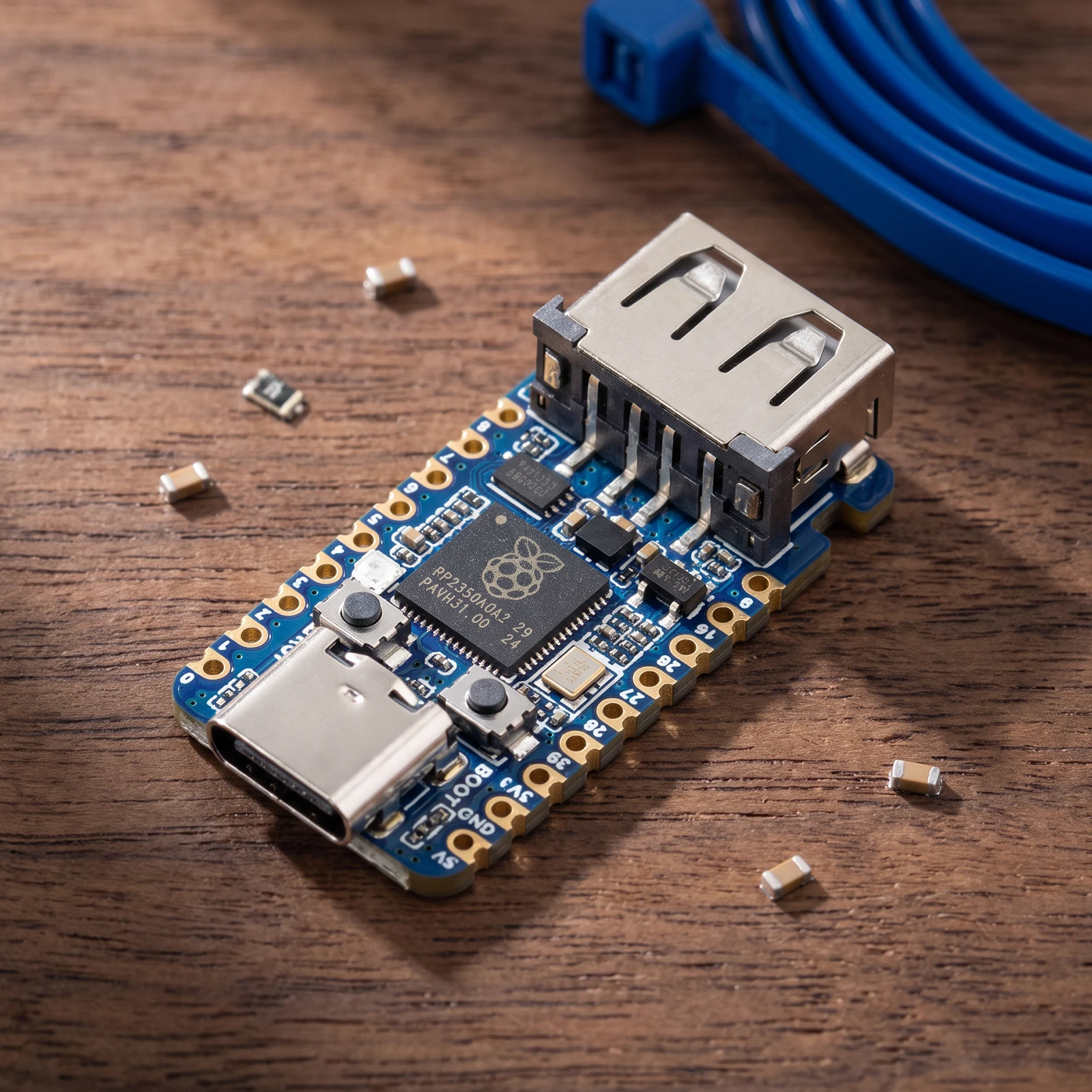 P2350-USB-A Mini Development Board 150MHz Operating Frequency Dual-core & Dual-Architecture Microcontroller for SMD Applications