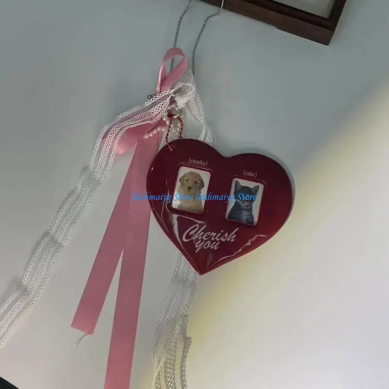 573B الإبداعية القلب قلادة قلادة سلسلة المفاتيح الأنيقة قلادة متعددة الوظائف قلادة للجنسين قلادة الملمس المعدني للرجل