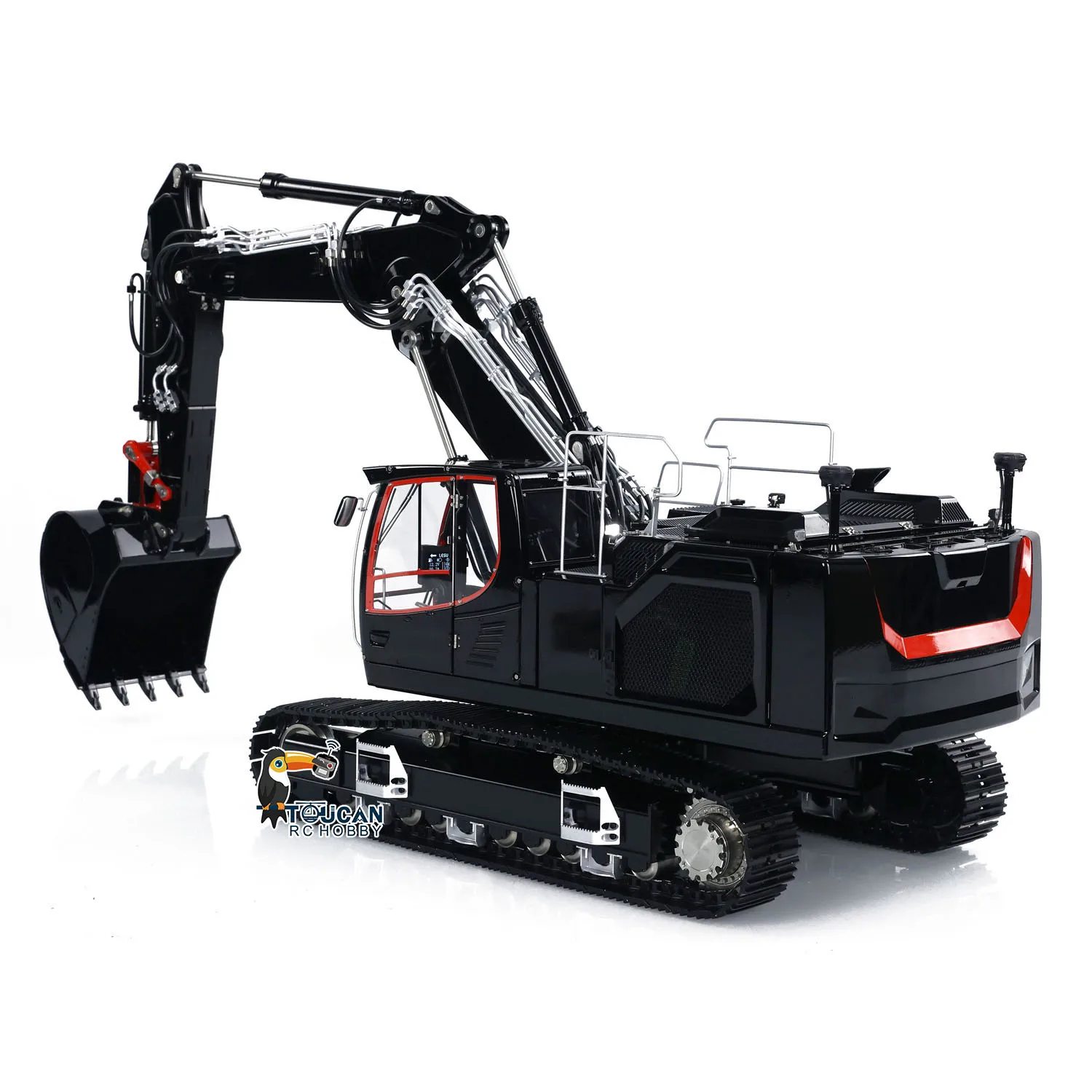 RTR LESU 945 RC Hydraulic Excavator 1/14 Scale PL18EV Lite Remote Control 3-Arm Diggers Metal Heavy Duty Machine with Light Toys