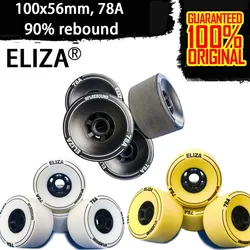 Eliza-longboard rodas para skate, 100x56mm, shr78a, 90% rebote, eléctrico, superfície, branco, preto, amarelo, escolhas