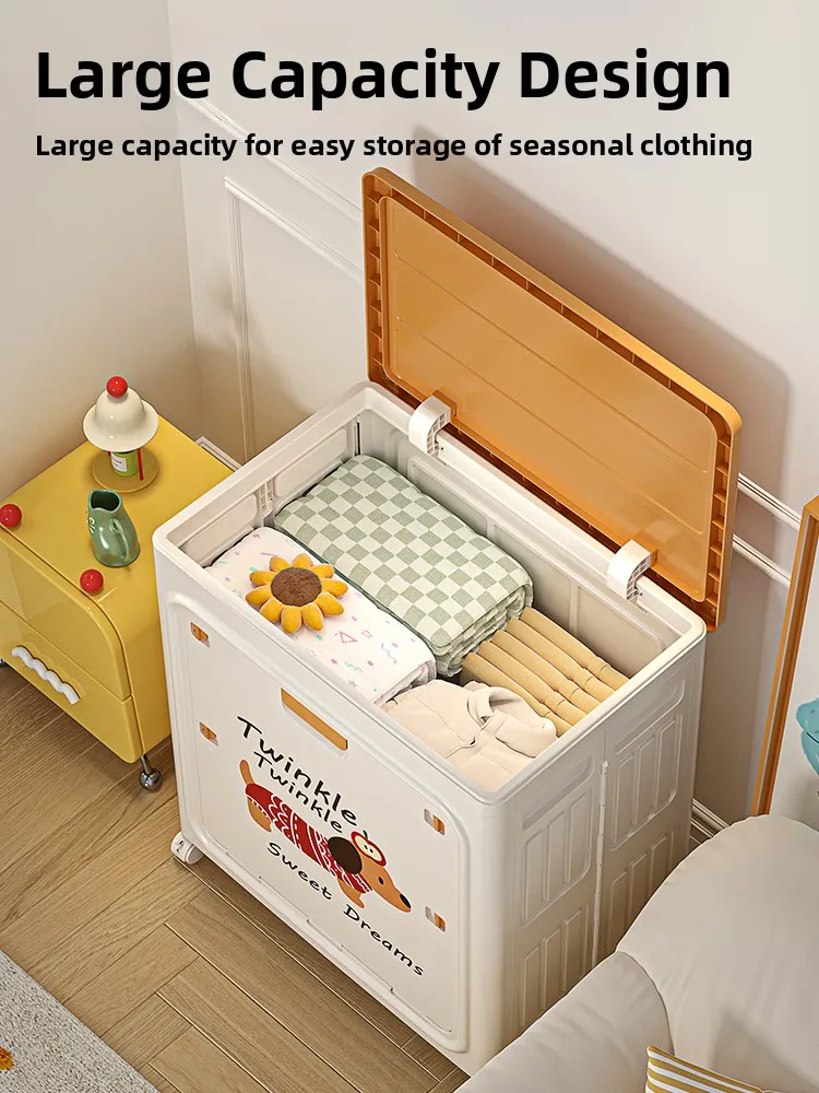 

Large Capaci Clothes Storage Box Home Use Staable Organizer Box with Cover Dustproof Storage Cabinet for Toys And Clothes