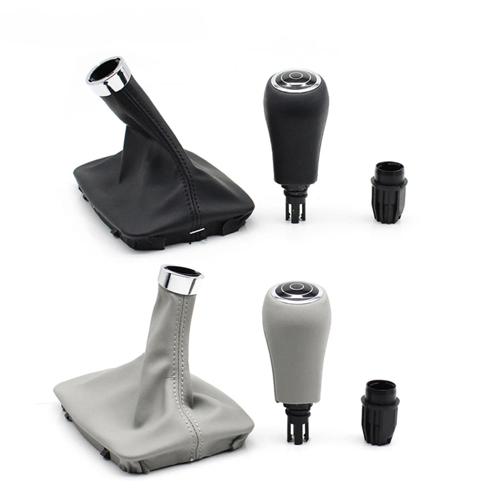 Black Gray Moka Gear Shift Knob Leather Boot Lever Replacement For BENZ C E GLK AMG W204 W212 W207 X204 C204 C63 C300 C250 C350