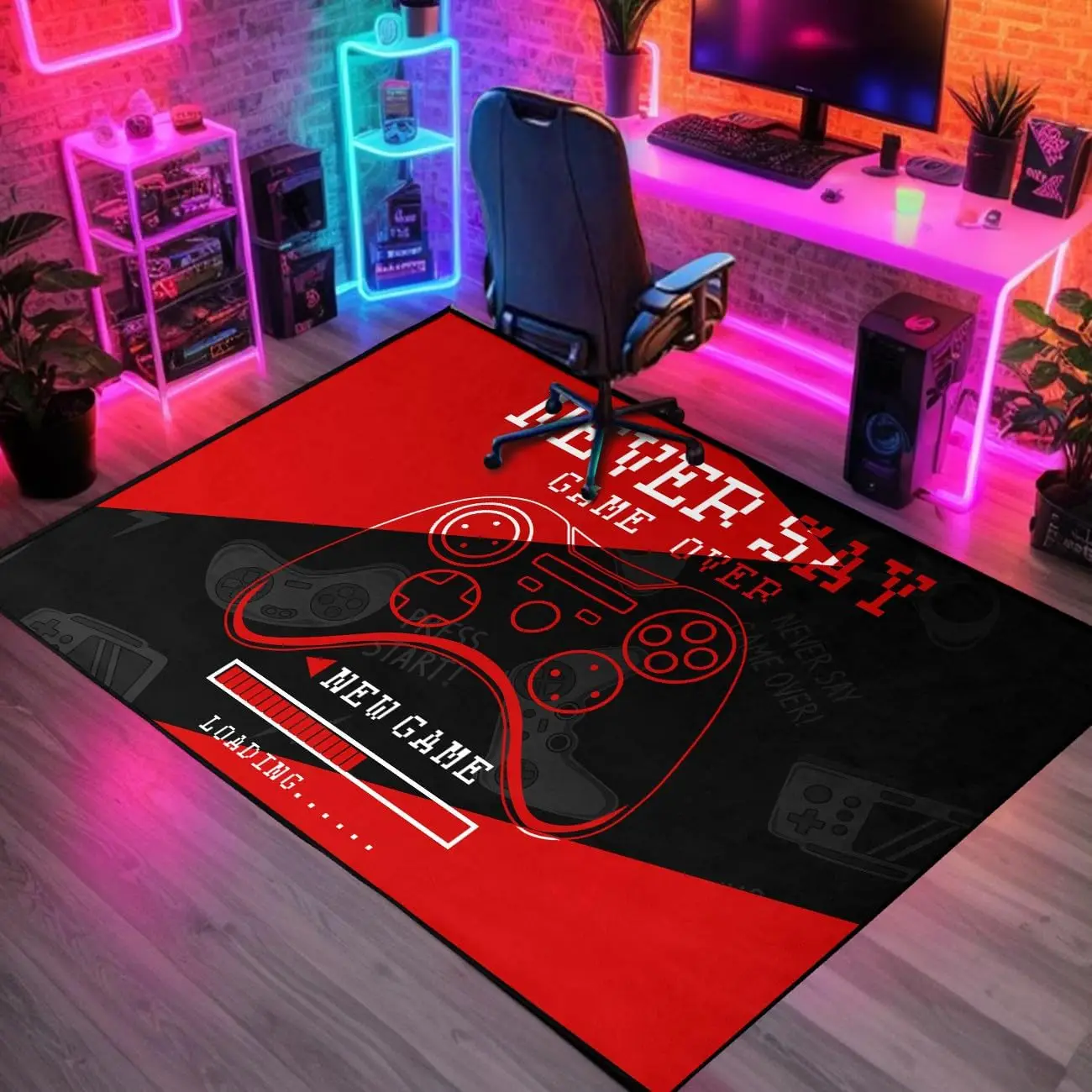 Gaming Area Rug for Bedroom Kids Gamepad Floor Rugs Living Room Gamer Doormat Kitchen Floor Mat Boys Mens Console Game Player