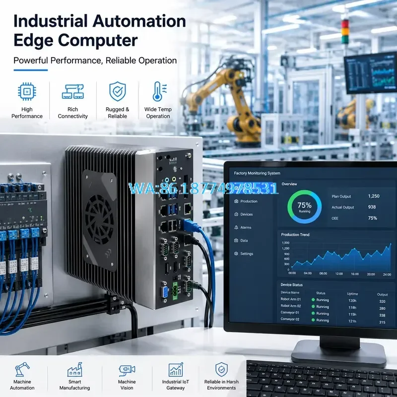 Wmwmnu Industrial Mini Embedded Box PC 6 I210/I219 LAN 8USB 4 RS232/485 Industry Computer Support Wall Mount Vision
