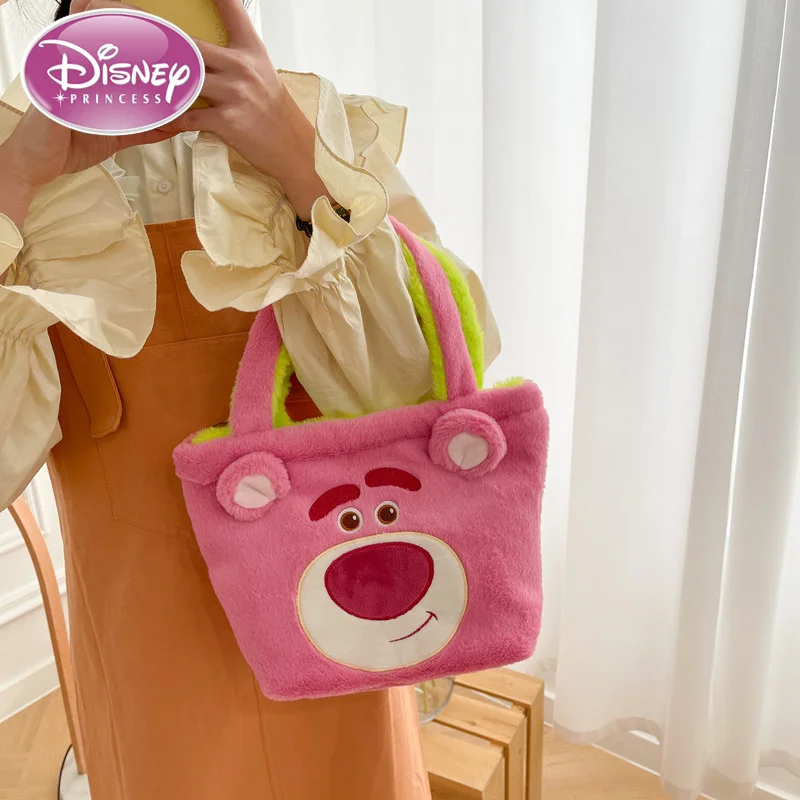 Disney 2024 New Mickey Fashion Cartoon Plush Shoulder Bag Cute Tigger Handbag Stitch Handbag Lunch Bag