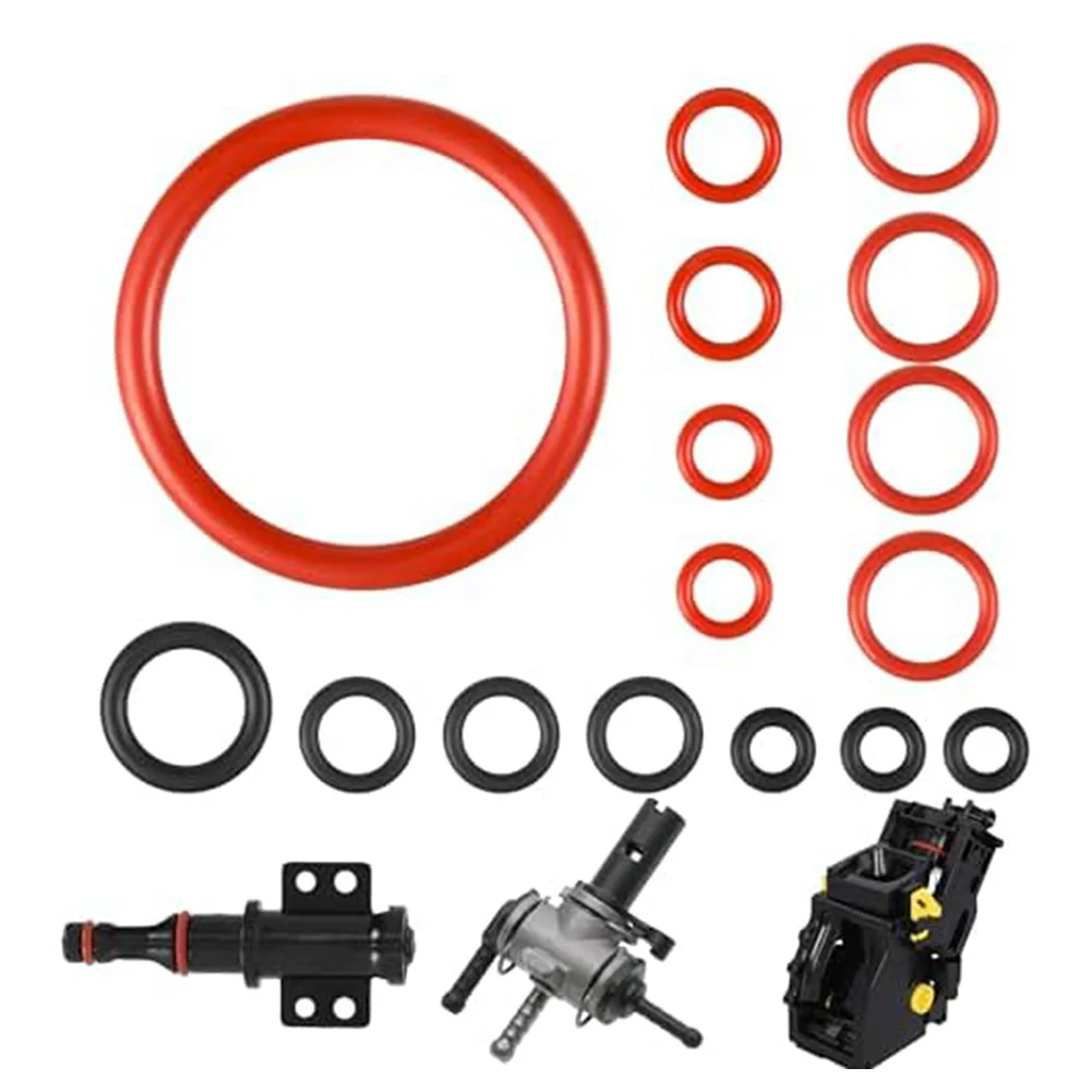 

Coffee Brewing Black And Red Coffee Machine O-ring Automatic Coffee Machine 15-piece Set Compatible With Spidem Easy To Install