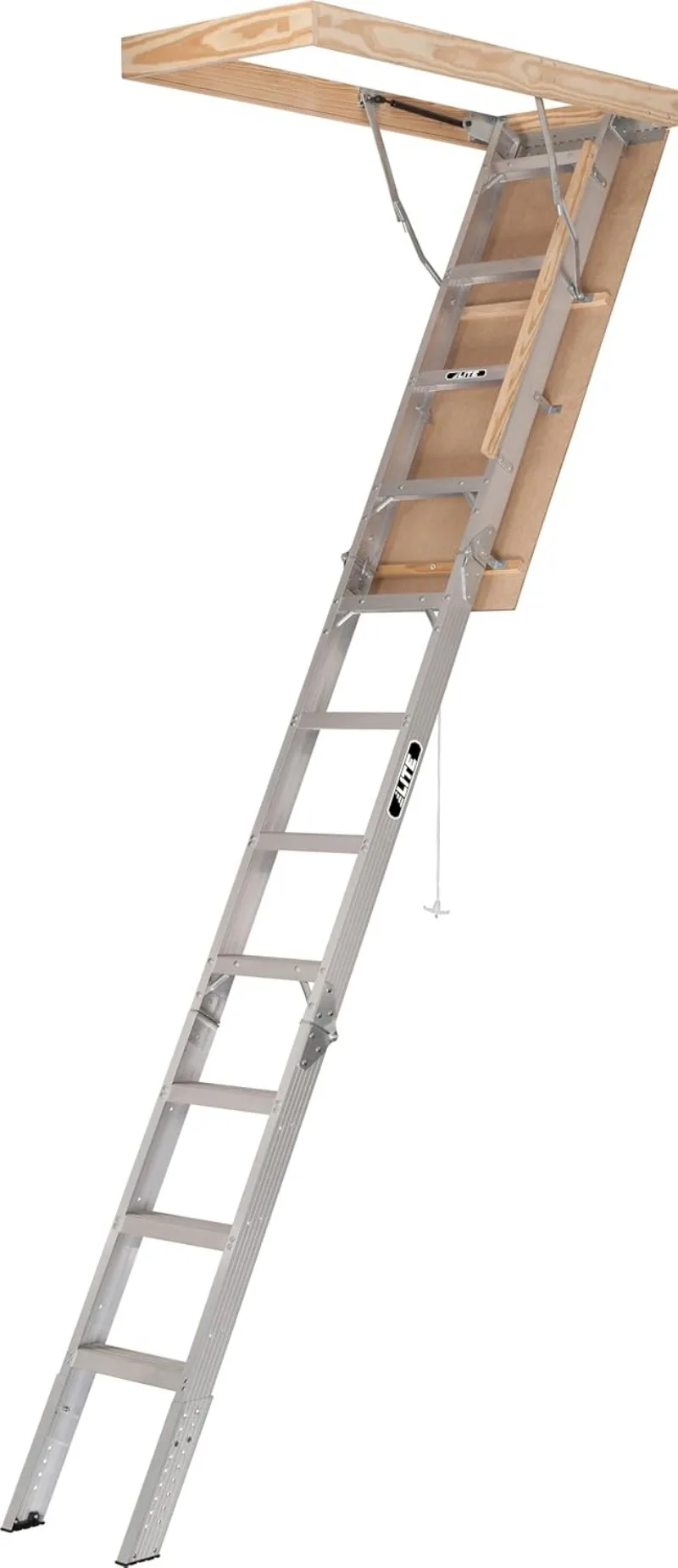 Escalera para ático de aluminio de 10 pies, 54 pulgadas de ancho x 22,5 pulgadas de alto, capacidad de carga de 375 libras, tipo IAA, AA2211