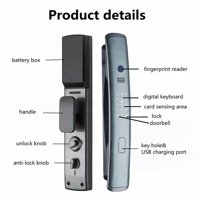 Tuya app wifi biometric fingerprint smartlock home front door anti-theft electronic electric keyless smart door lock