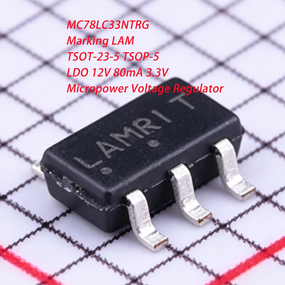 20PCS MC78LC33NTRG Marking LAM TSOT-23-5 TSOP-5 12V 80mA 0.08A 3.3V NEW Original Chip IC LDO Linear Micropower Voltage Regulator